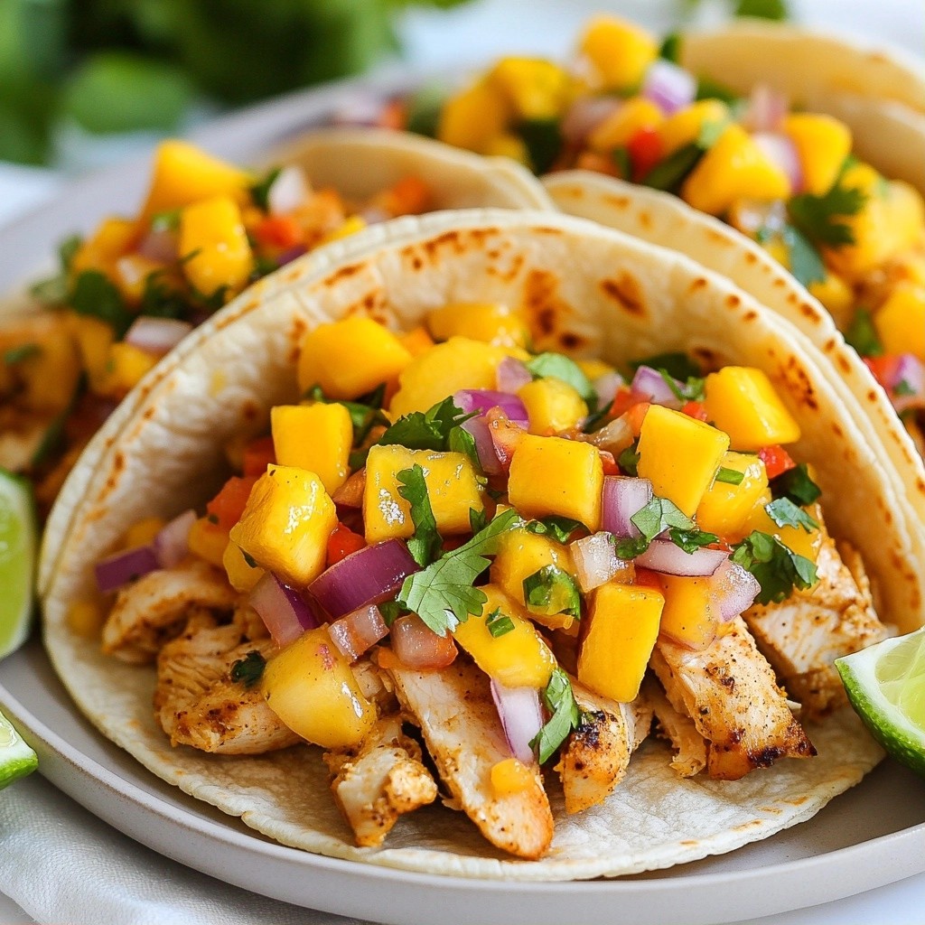 Savory Mexican Spiced Chicken Tacos with Mango Salsa