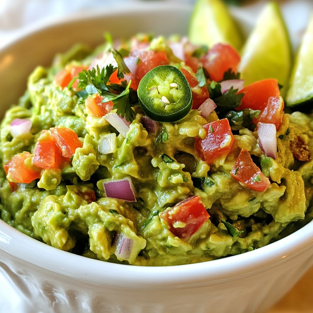 Creamy Mexican Guacamole with Lime and Cilantro Recipe