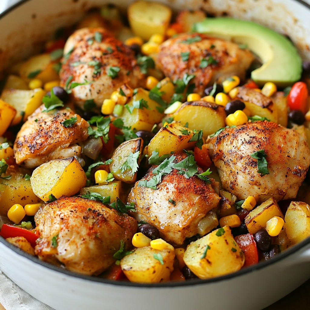 Hearty Tex-Mex Chicken and Potato Skillet Delight