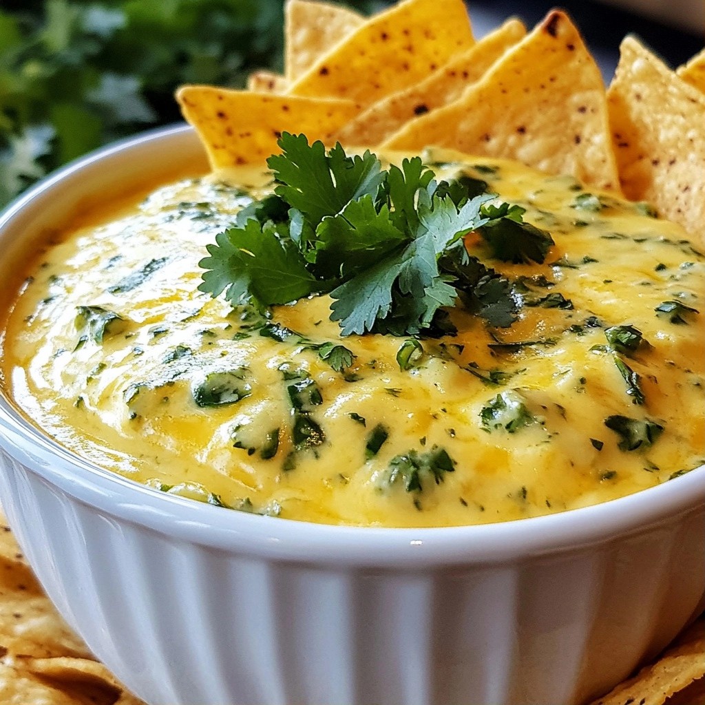 Creamy Mexican Roasted Poblano Queso Dip Delight