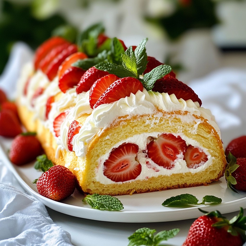 Strawberry Shortcake Roulade Delightful Dessert Recipe
