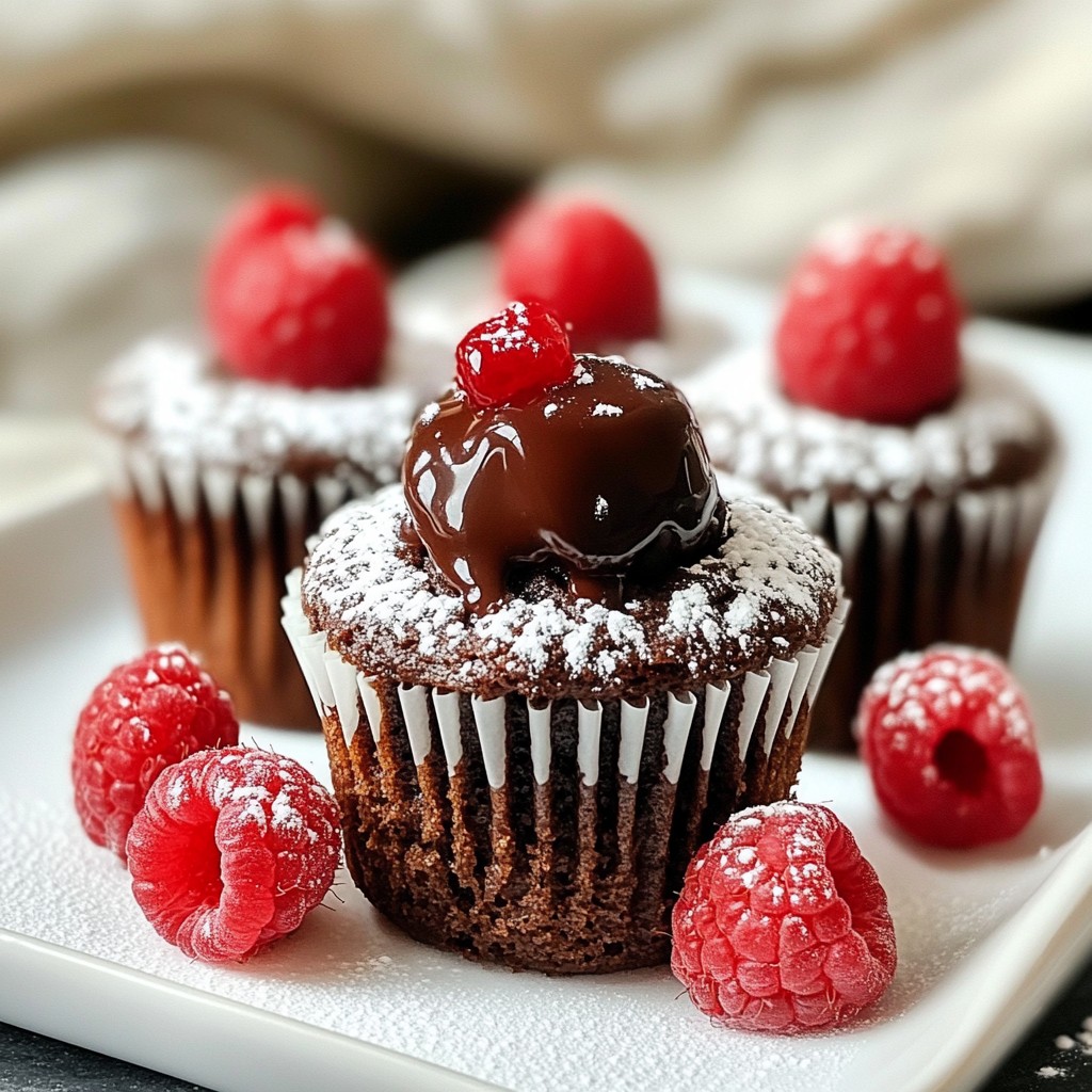 Raspberry Chocolate Lava Cupcakes Indulgent Dessert Treat
