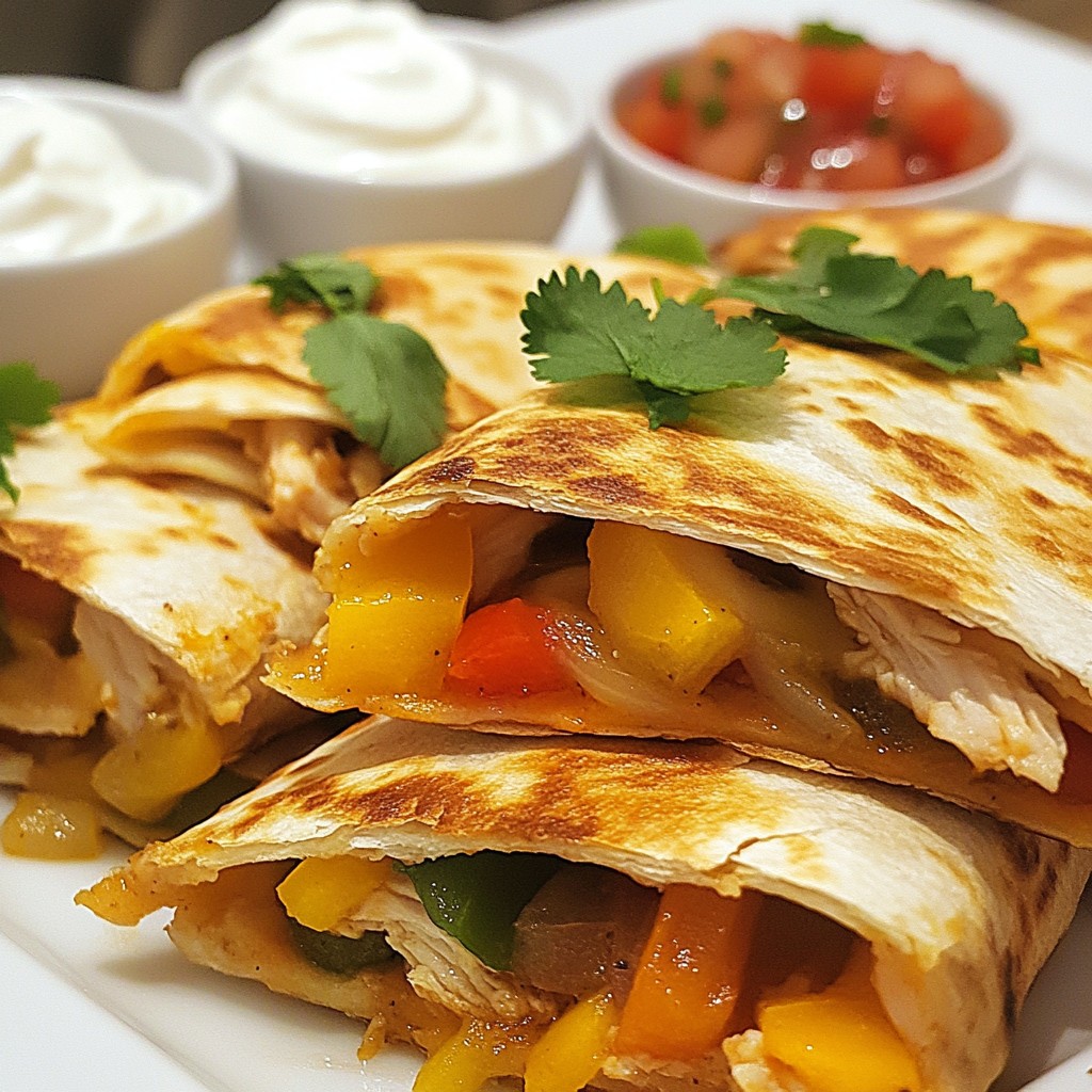 Savory Tex-Mex Chicken Quesadillas with Peppers Delight