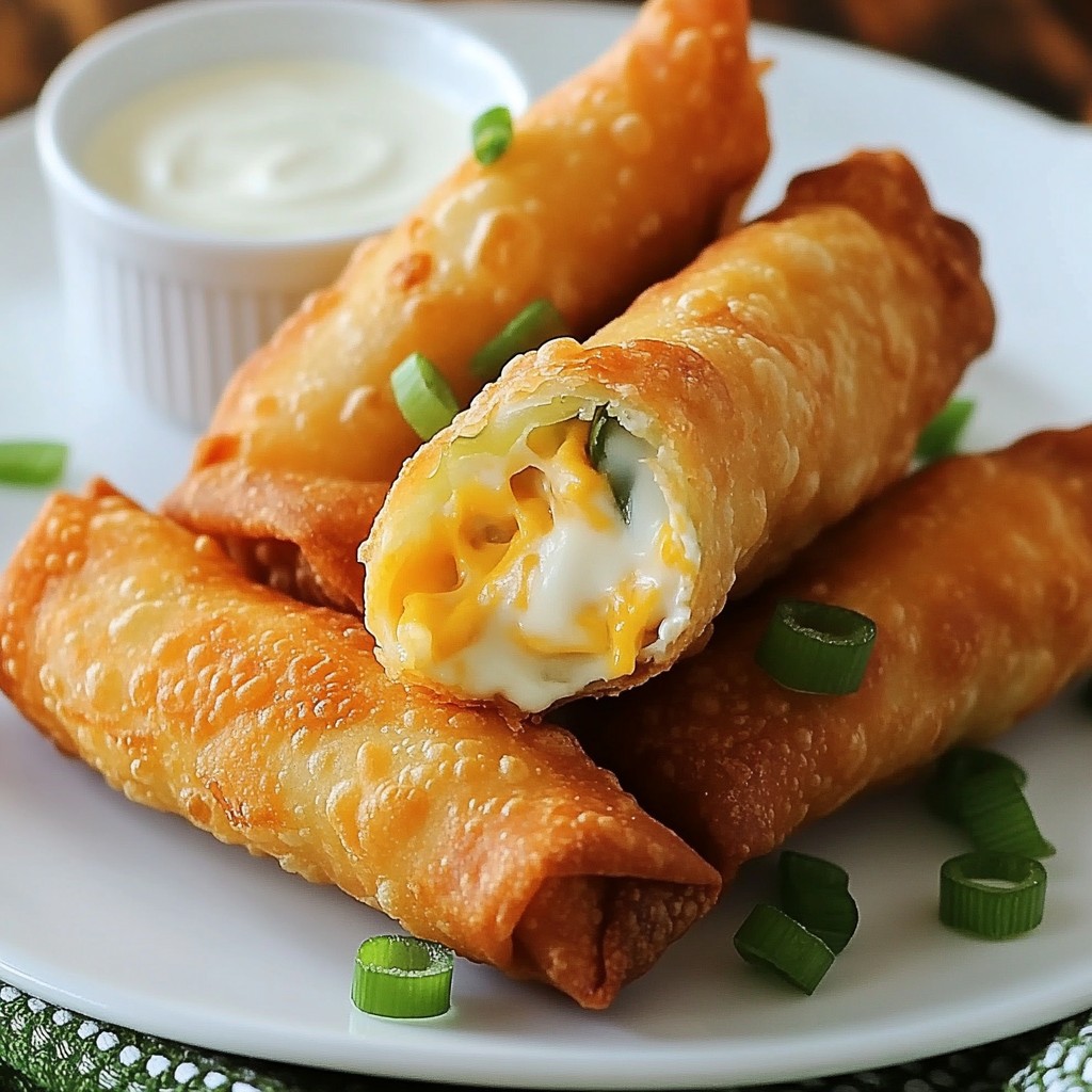 Jalapeño Popper Egg Rolls Crispy and Flavorful Snack