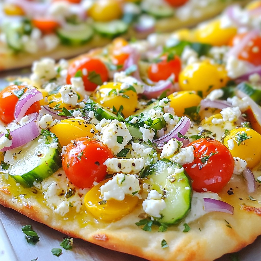 Greek Salad Naan Pizza Tasty and Quick Meal Idea