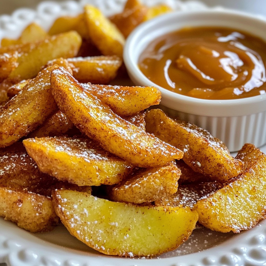 Air Fried Apple Wedges with Caramel Dip Delight
