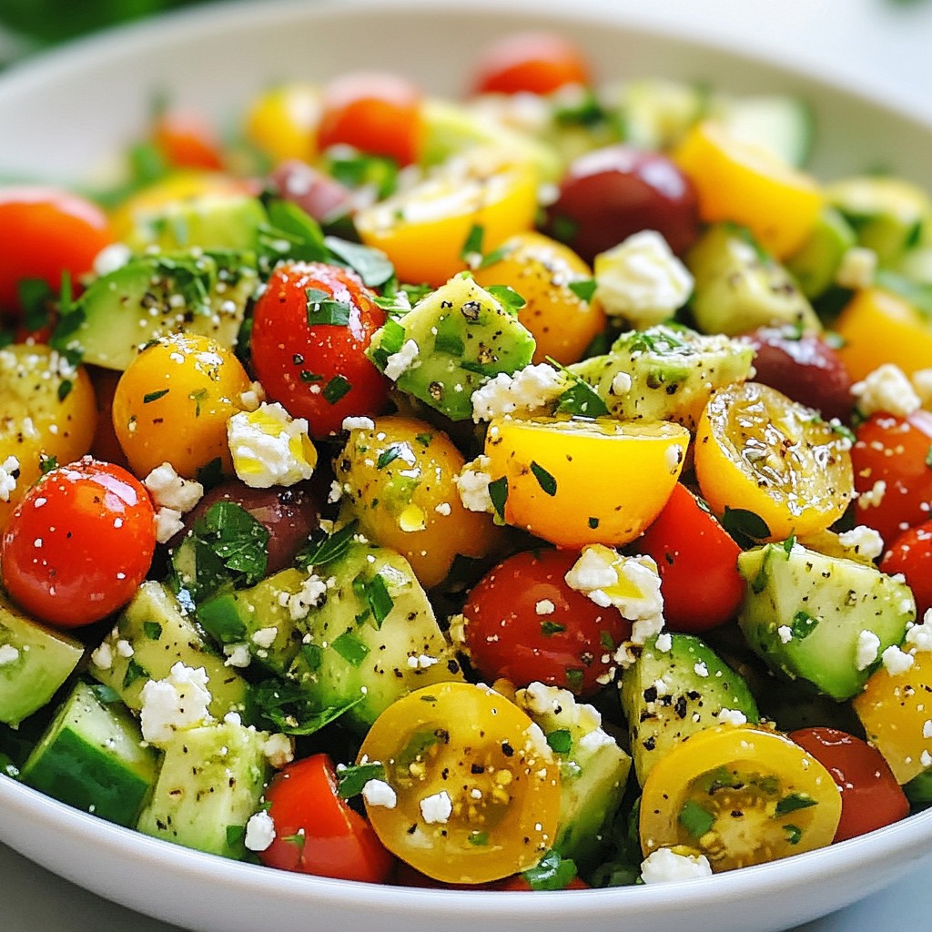 Mediterranean Avocado Salad Fresh and Flavorful Dish