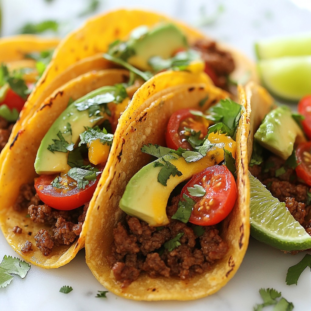 Spicy Tex-Mex Beef and Avocado Tacos Delight