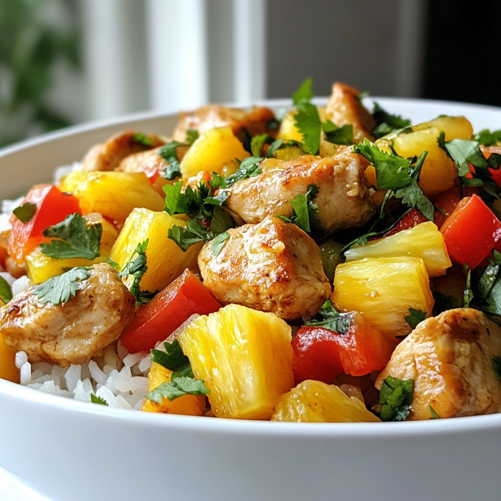 Easy Pineapple Chicken & Rice Skillet Recipe Delight