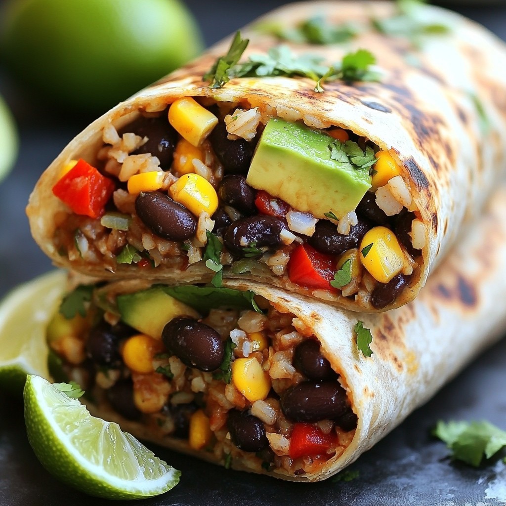 Vegetarian Black Bean Burritos with Flavorful Spice
