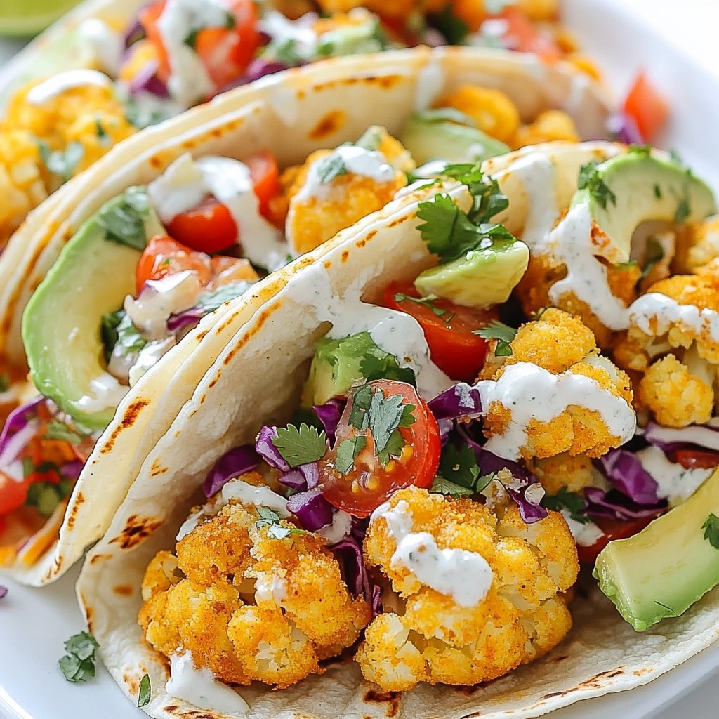 Crispy Tex-Mex Cauliflower Tacos with Cabbage Slaw