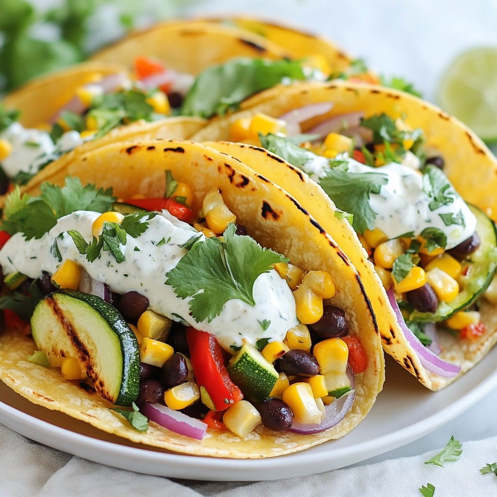 Grilled Veggie Tex-Mex Tacos with Lime Drizzle Delight