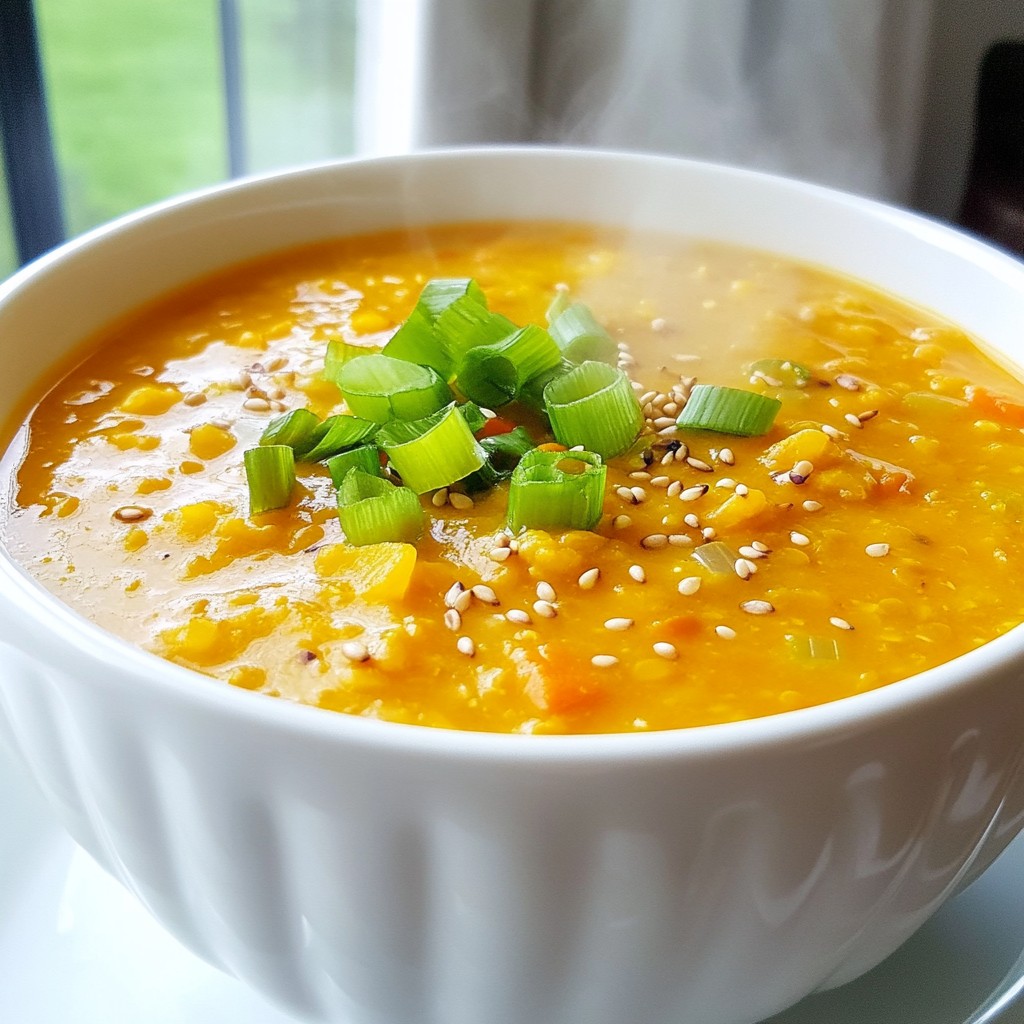 Spicy Sesame Carrot Lentil Soup Flavorful and Simple