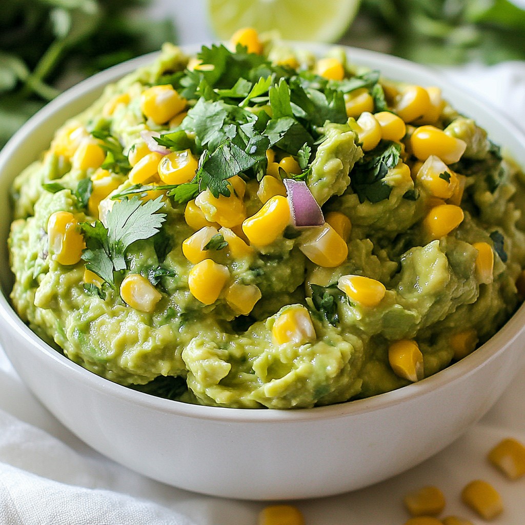 Spicy Mexican Avocado and Corn Guacamole Delight