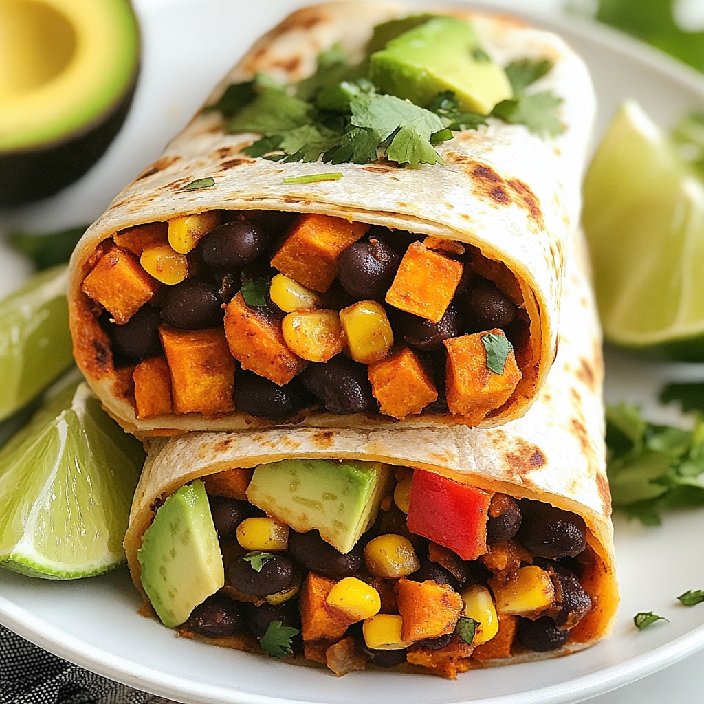 Tex-Mex Sweet Potato and Black Bean Burritos Delight