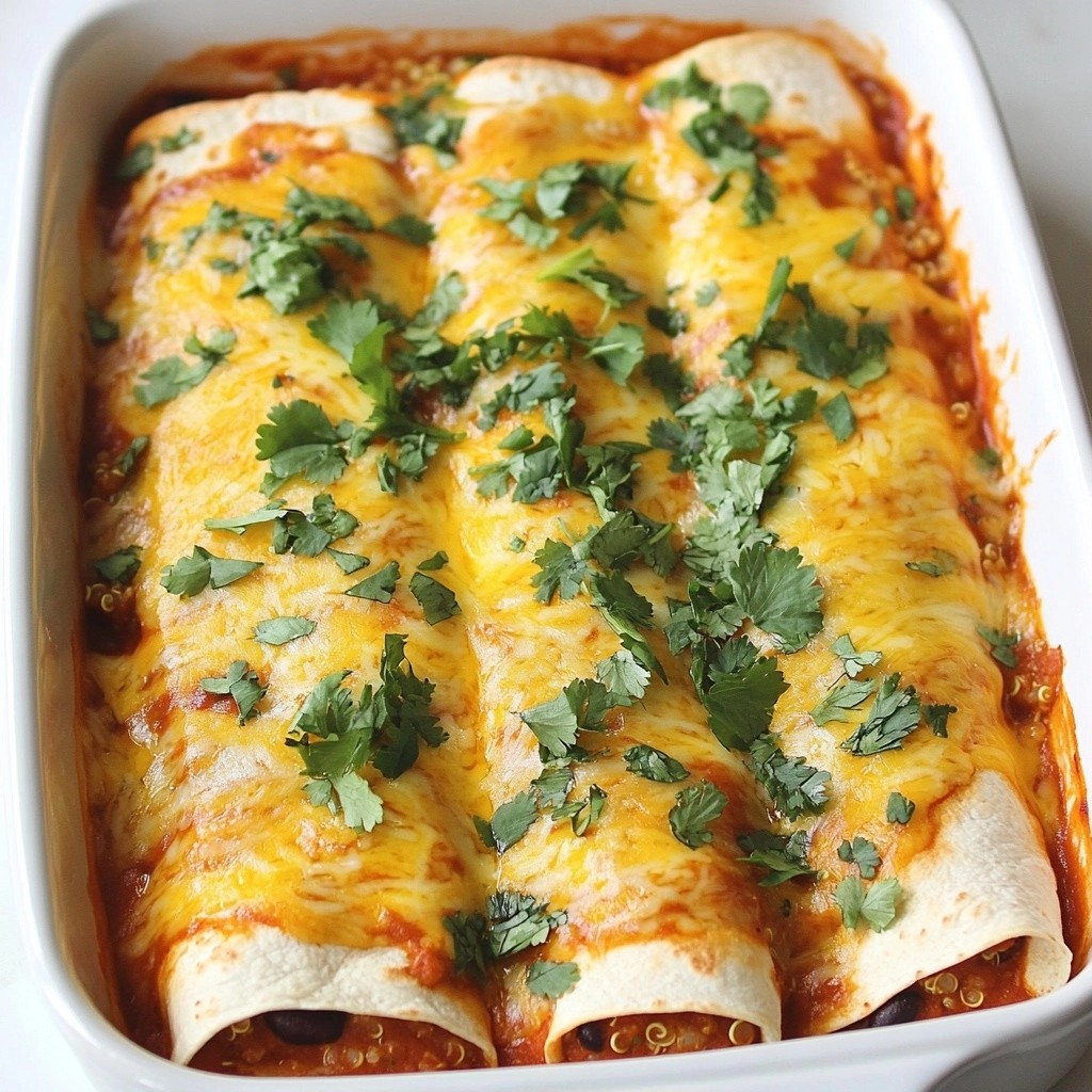 Tex-Mex Quinoa Enchiladas with Spicy Tomato Sauce