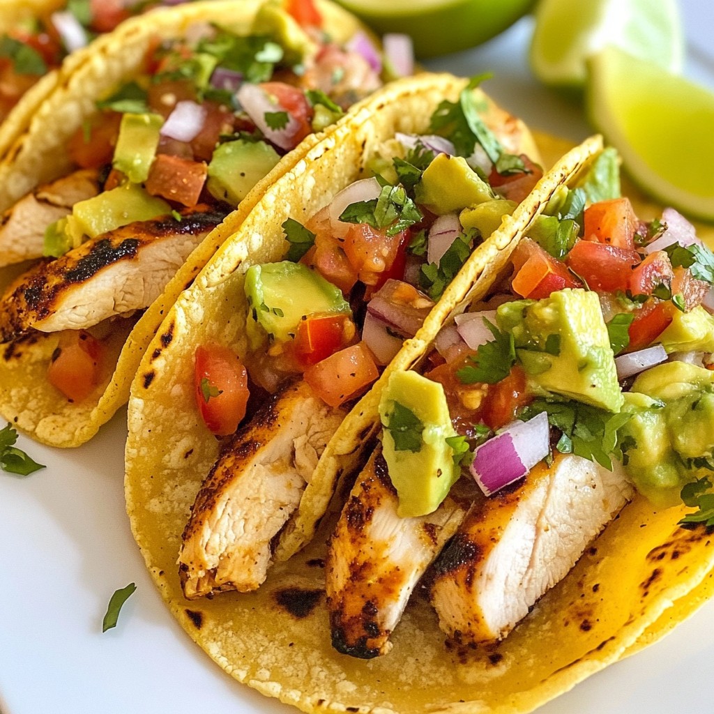 Grilled Chicken Tacos with Spicy Avocado Salsa Delight