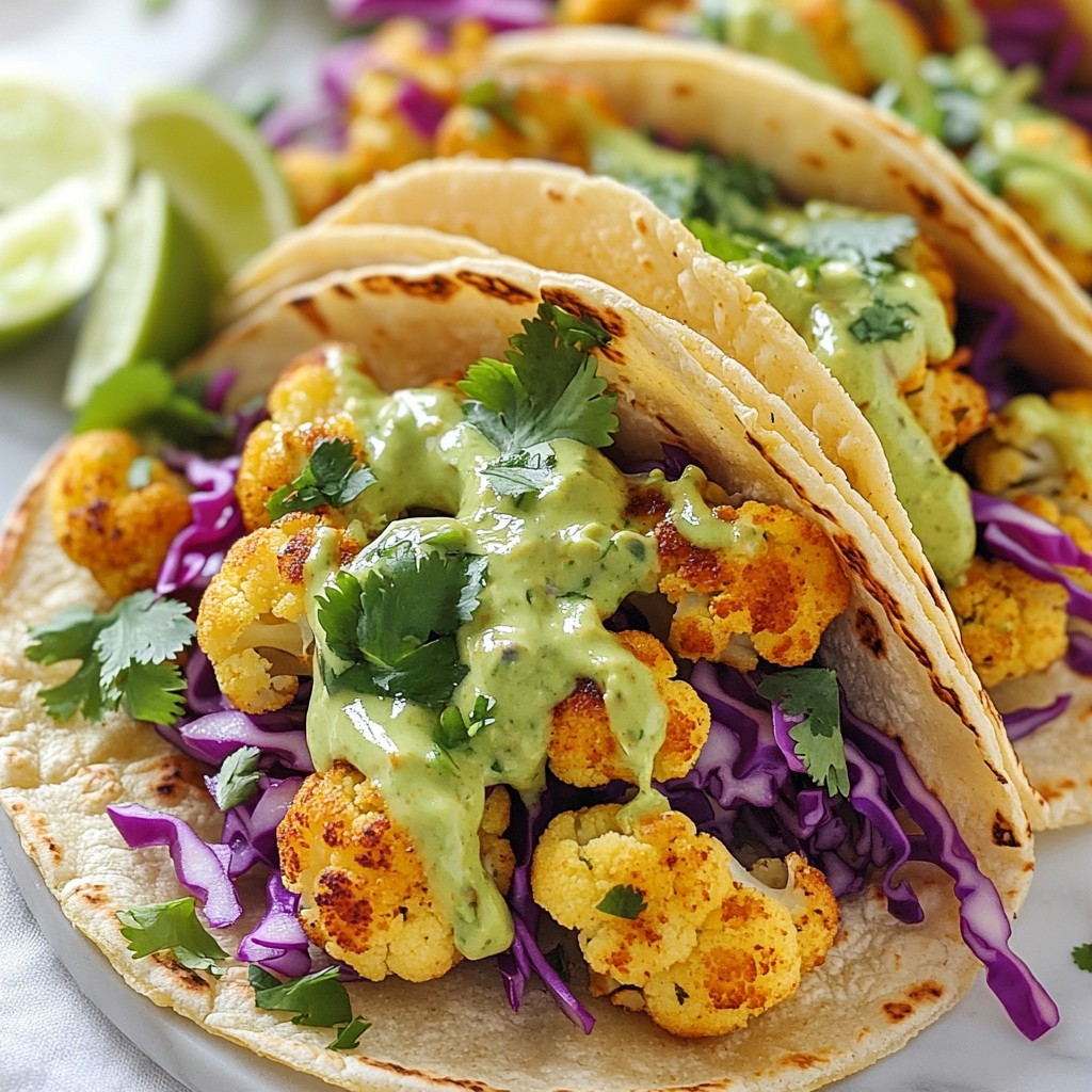 Crispy Mexican Cauliflower Tacos with Spicy Sauce