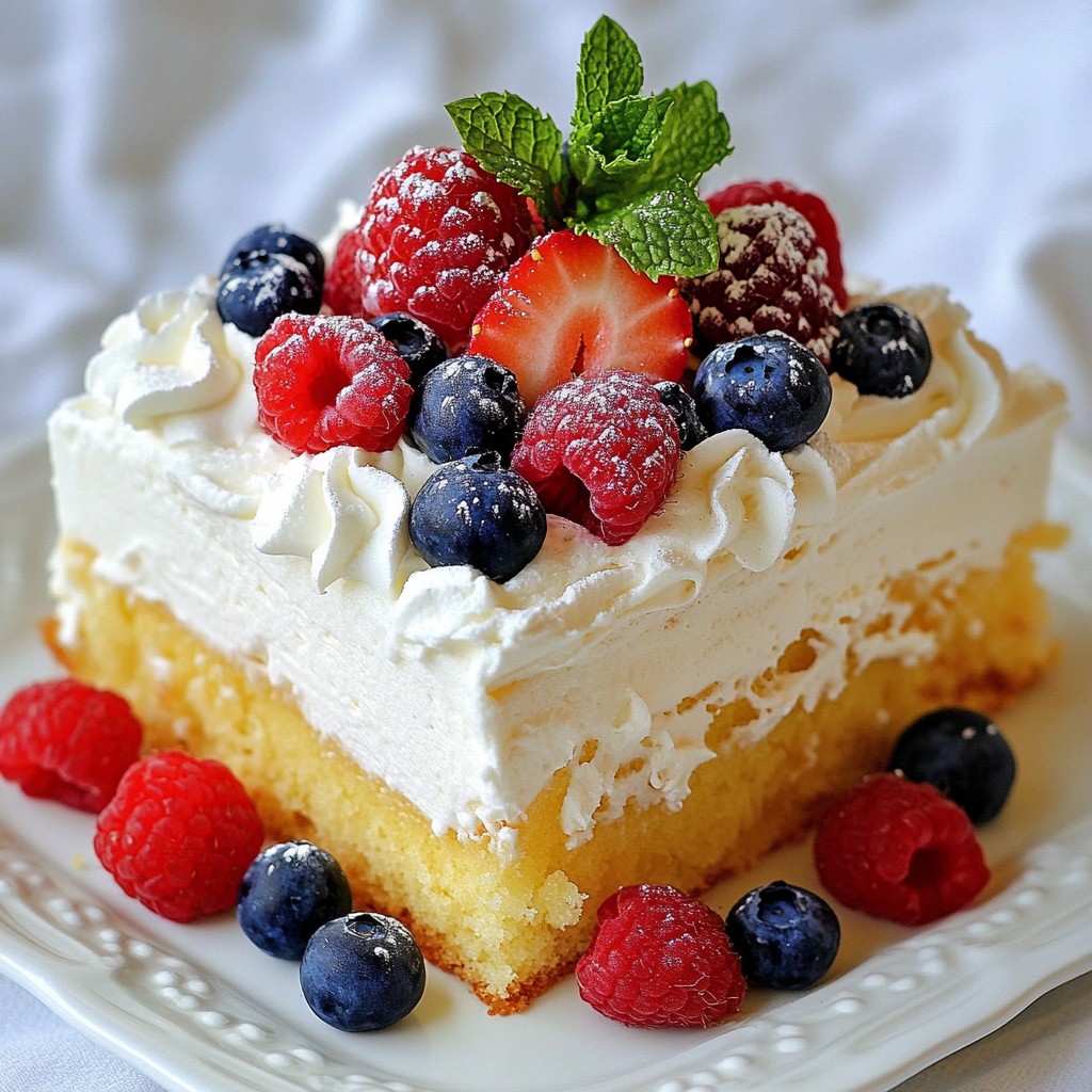 Fluffy Mexican Tres Leches Cake with Berries Delight