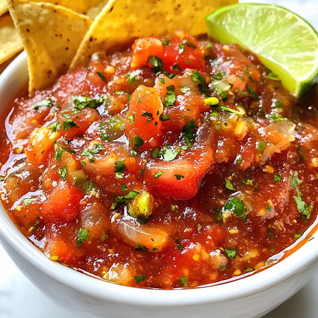 Spicy Mexican Salsa Roja with Grilled Tomatoes Delight