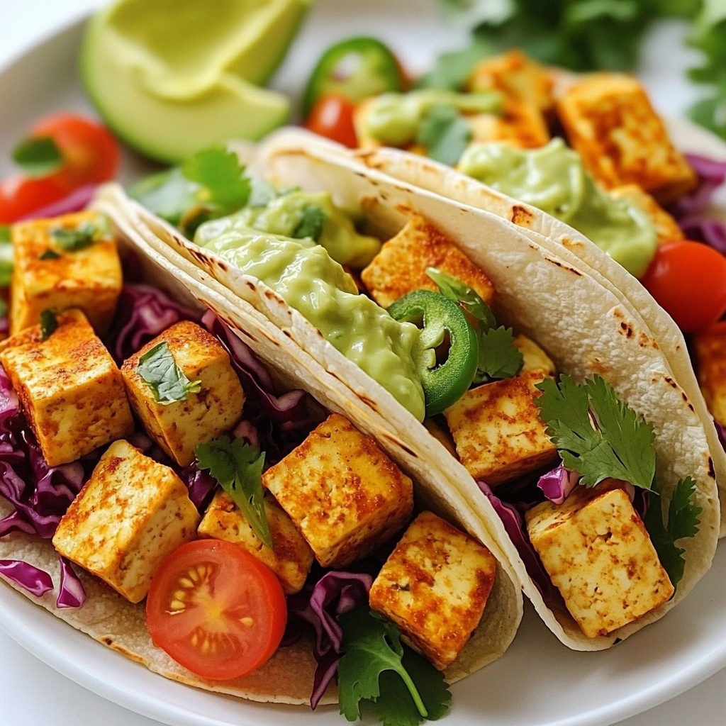 Crispy Tex-Mex Tofu Tacos with Avocado Cream Delight