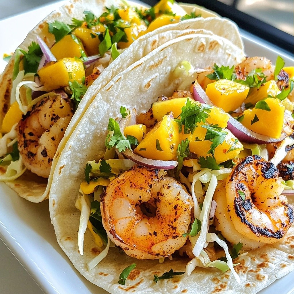 Spicy Mexican Grilled Shrimp Tacos with Mango Salsa