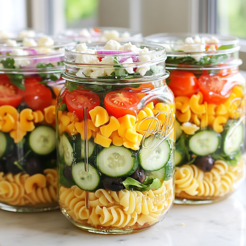 Pasta Salad Jars Easy and Fresh Meal Prep Idea