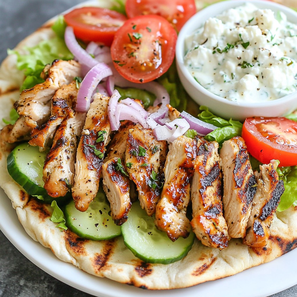 Savory Chicken Gyros with Feta Tzatziki Recipe