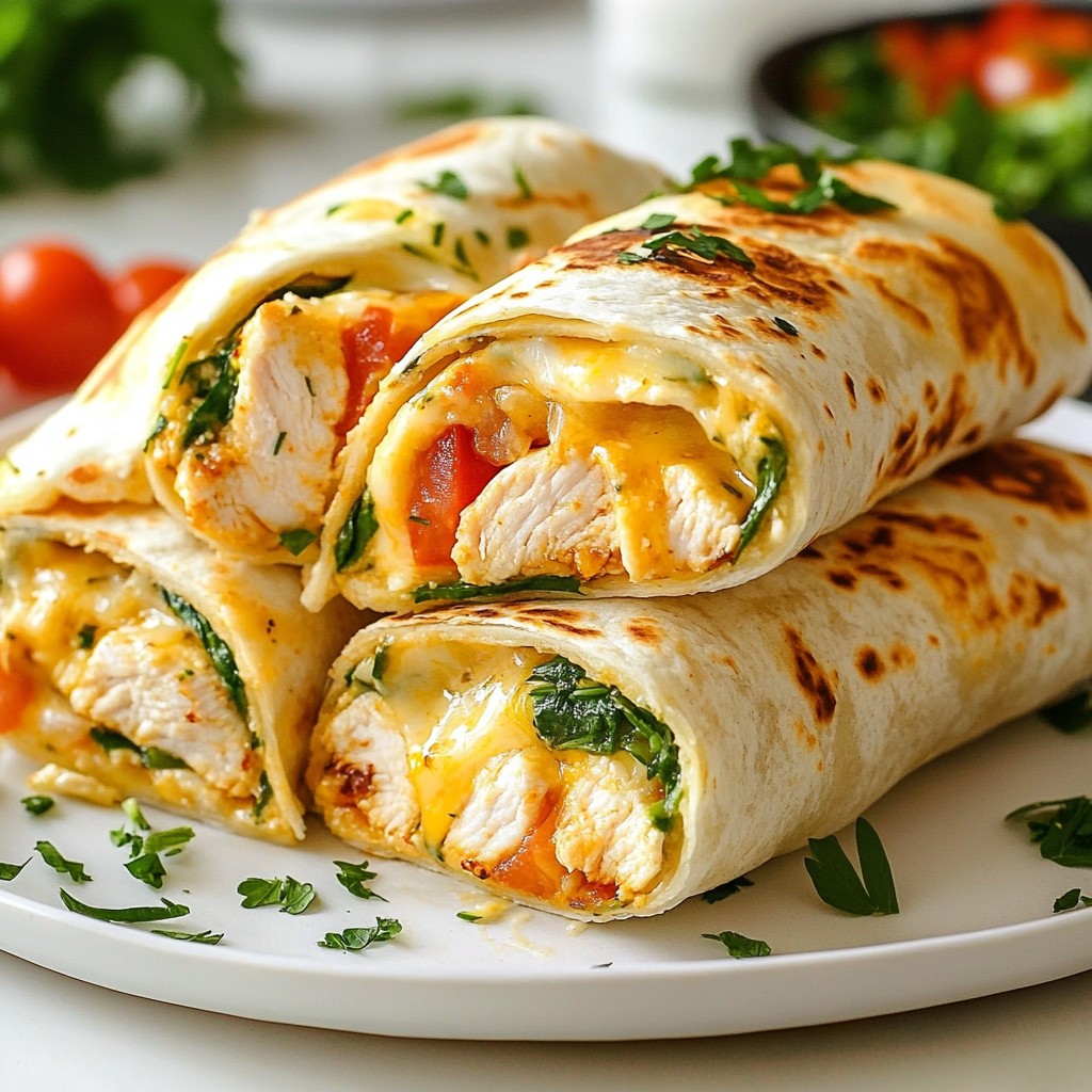 Cheesy Garlic Chicken Wraps Quick and Flavorful Meal
