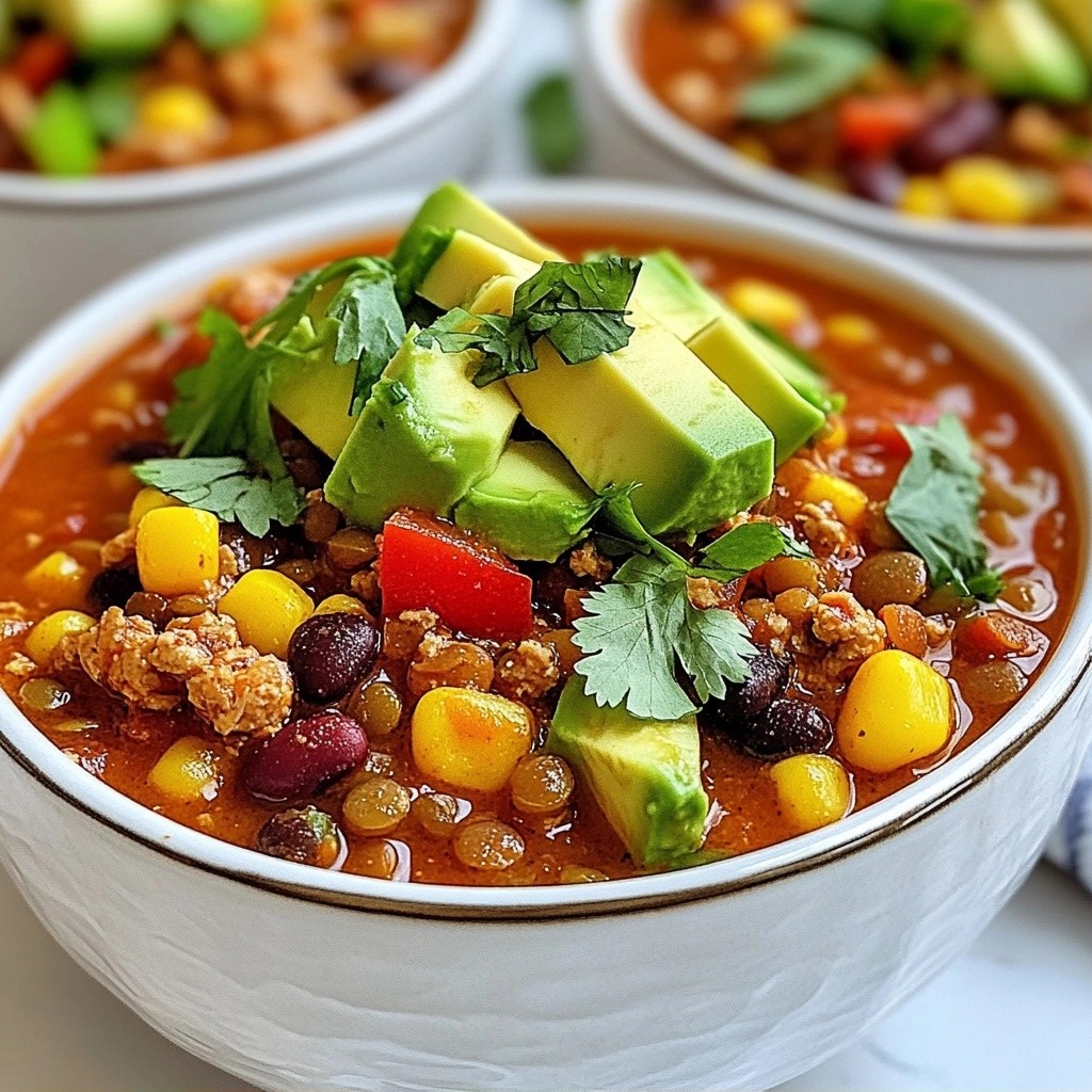 Hearty Tex-Mex Chicken and Lentil Chili Delight