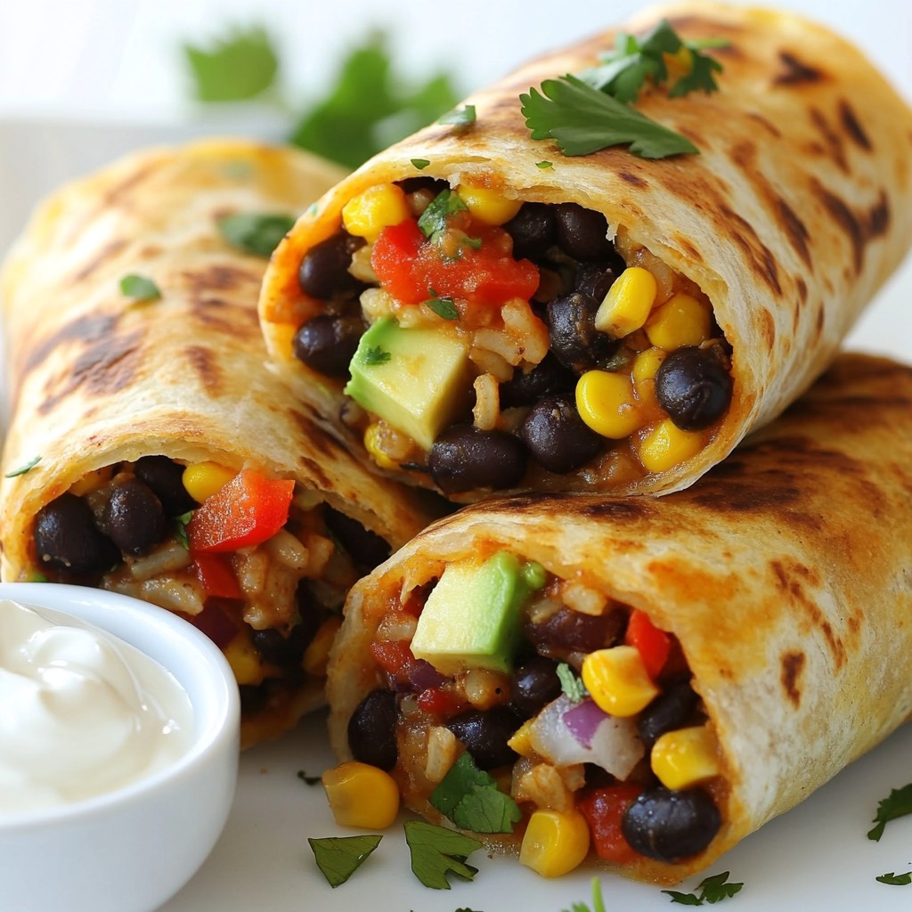 Vegetarian Black Bean Burritos with Flavor Punch