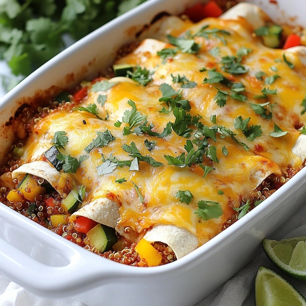 Cheesy Tex-Mex Quinoa and Veggie Enchiladas Delight