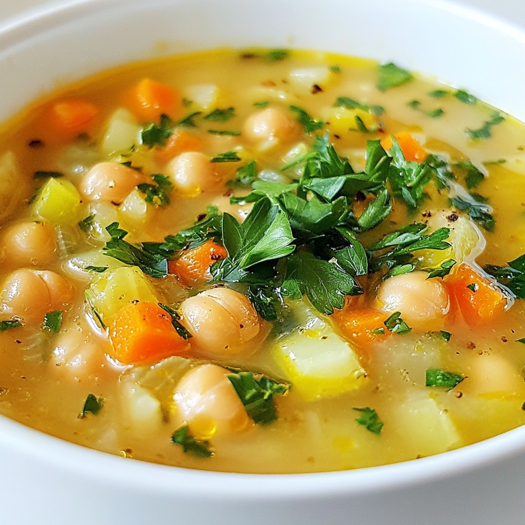 Lemon Garlic Chickpea Soup Flavorful and Healthy Dish