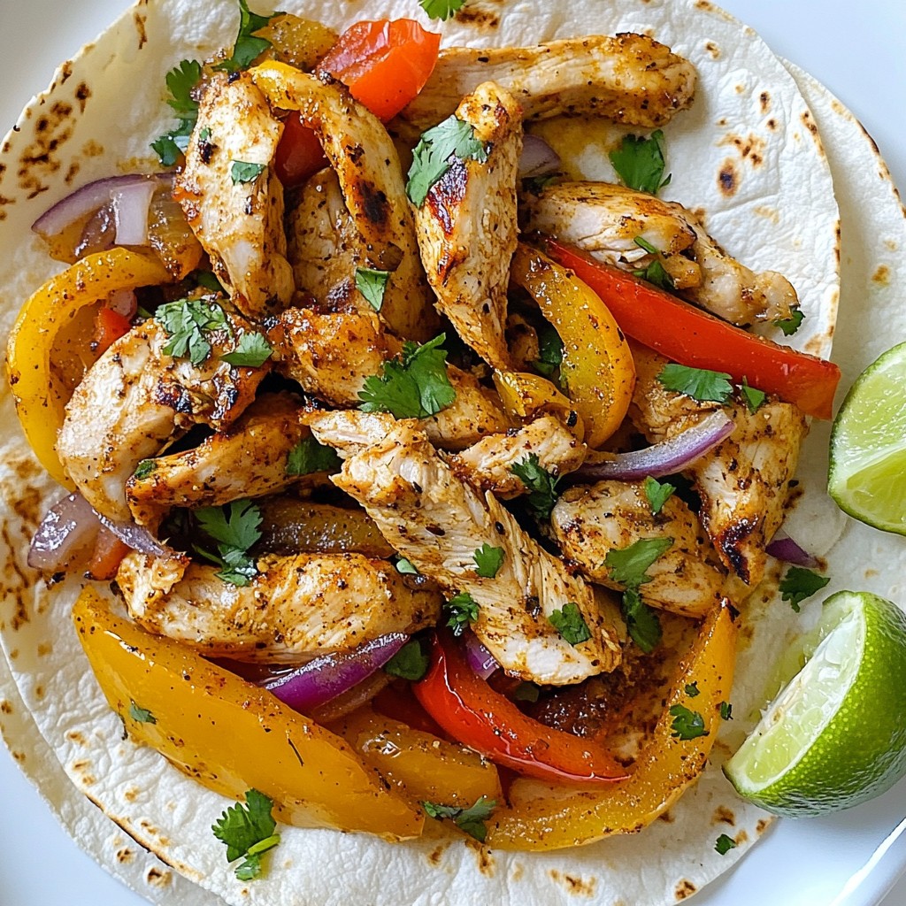 Spicy Mexican Chicken Fajitas with Grilled Onions