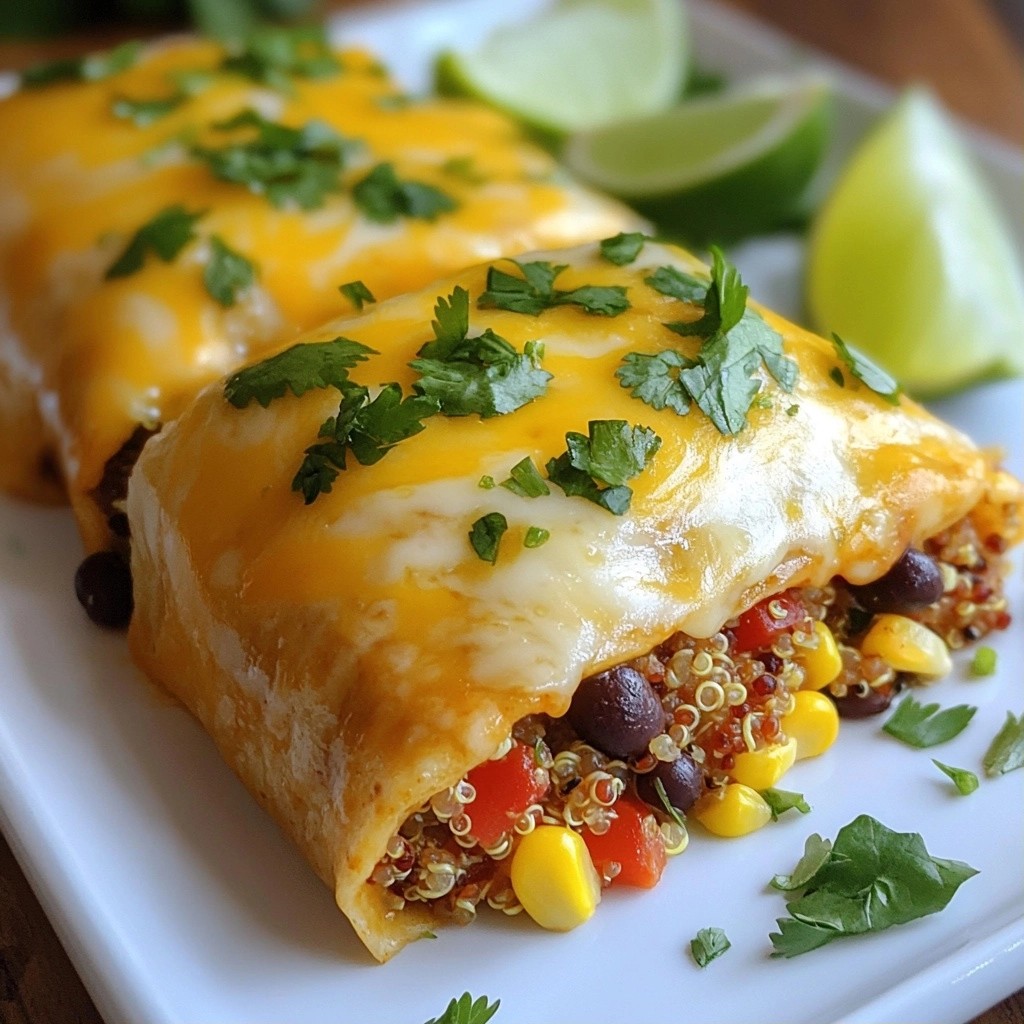 Cheesy Black Bean and Quinoa Burritos Delight