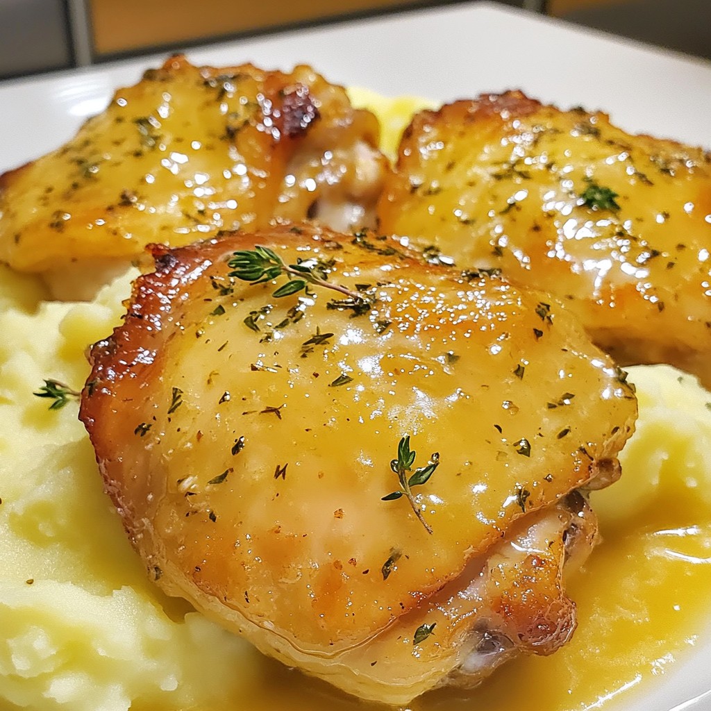 Chicken with Garlic Gravy and Cheesy Mash Delight
