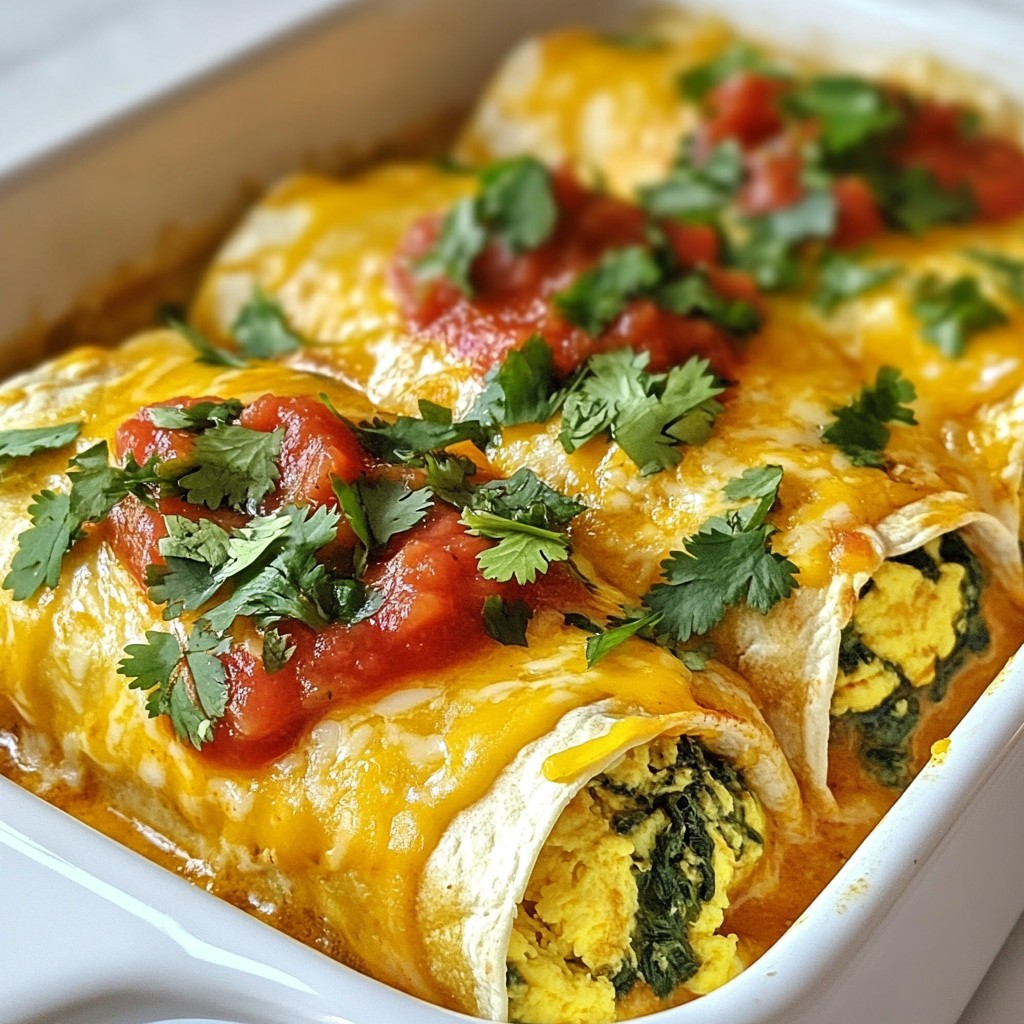 Cheesy Mexican Egg and Spinach Enchiladas Delight