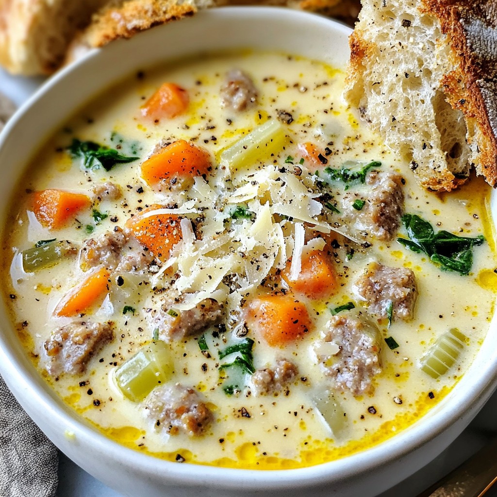 Creamy Parmesan Sausage Soup Hearty and Delicious Meal