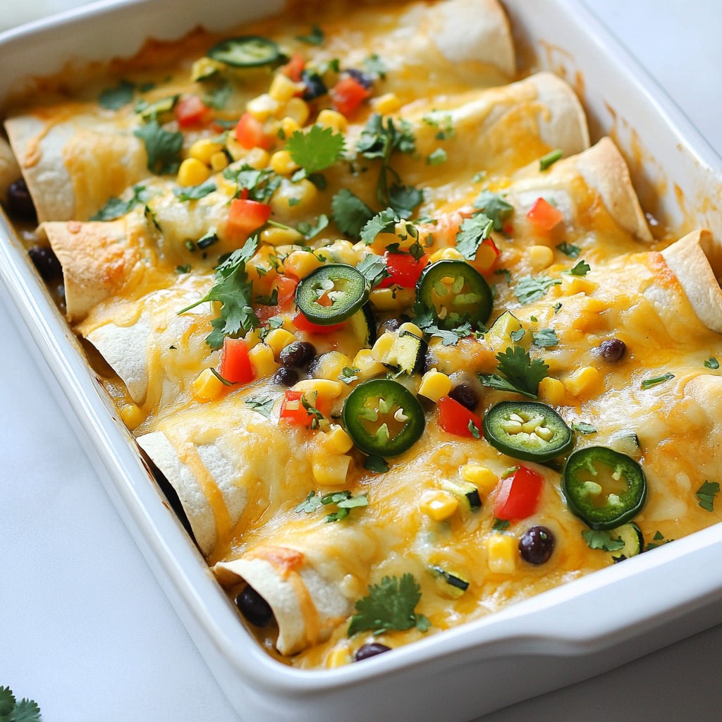 Vegetarian Tex-Mex Enchiladas with Jalapeño Sauce Delight
