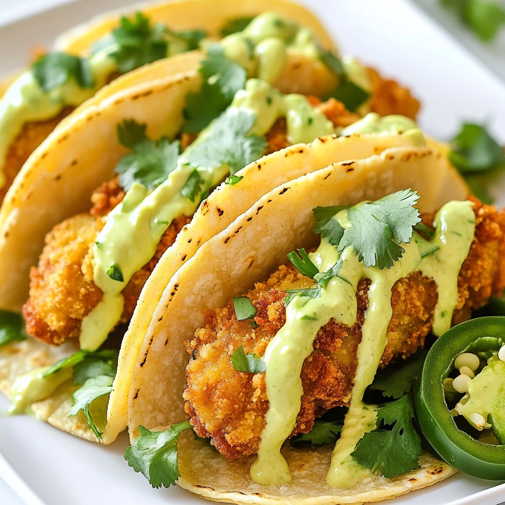 Crispy Mexican Chicken Tacos with Avocado Cream Delight
