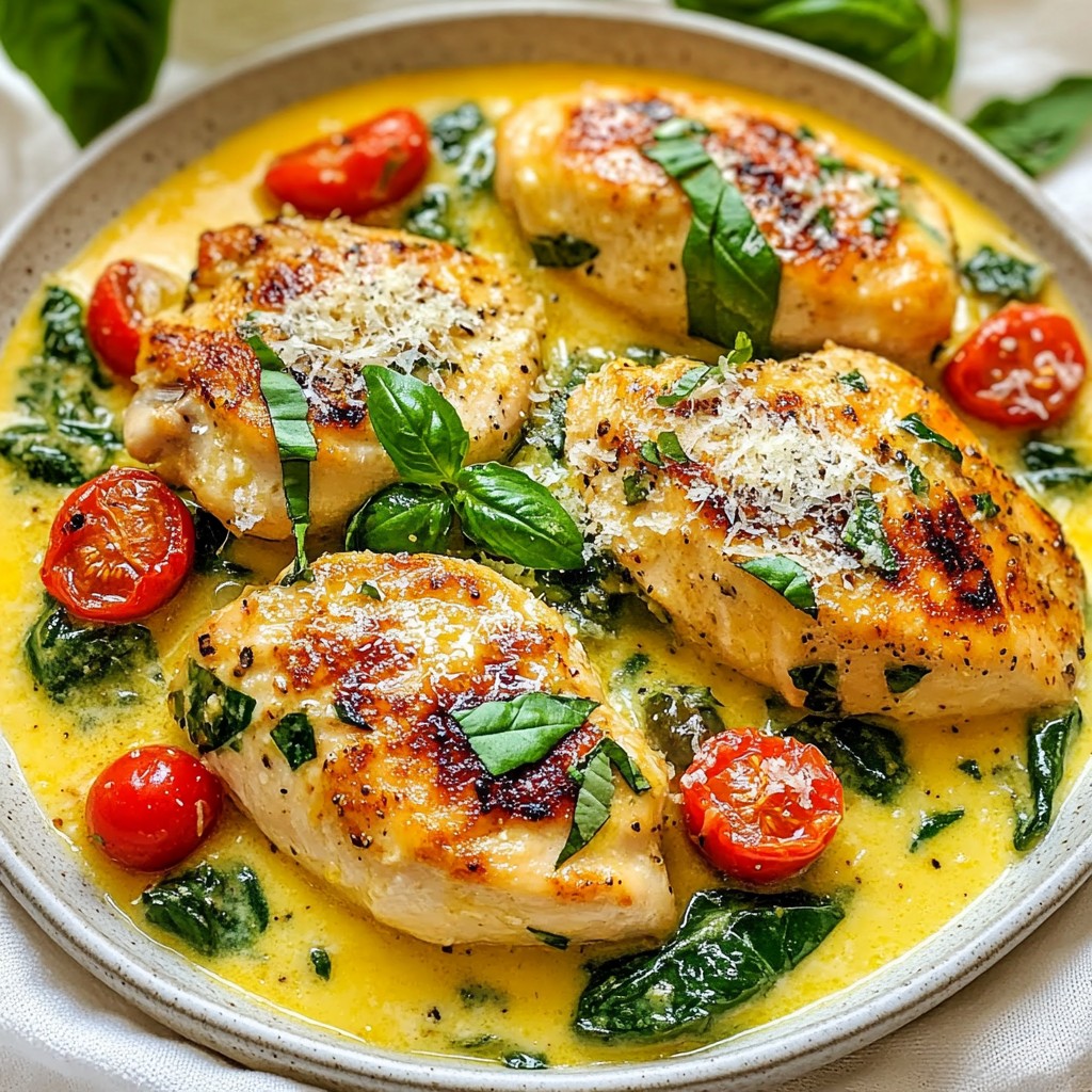 Creamy Garlic Tuscan Chicken Easy Dinner Recipe
