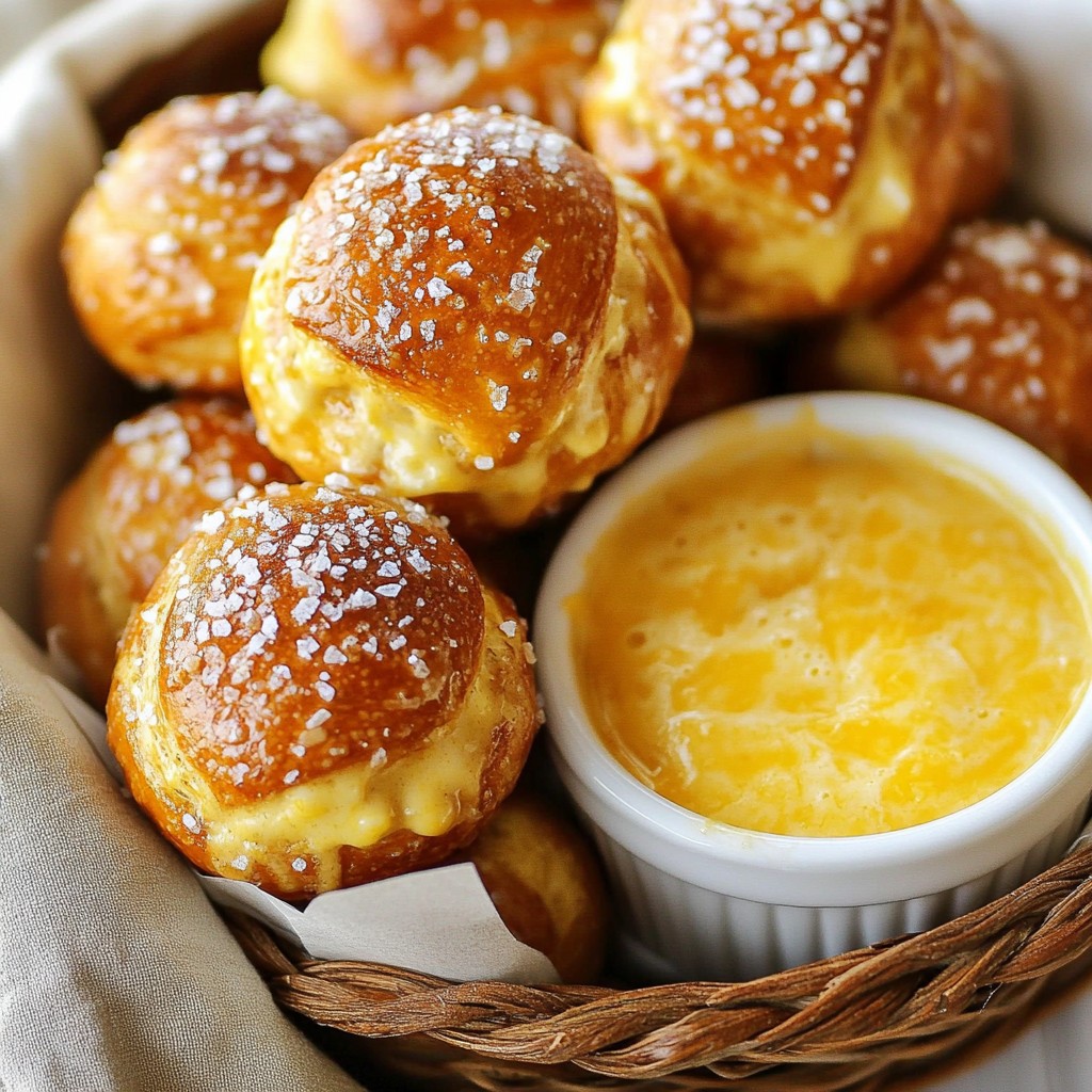 Pretzel Bites with Cheddar Dip Tasty and Simple Snack