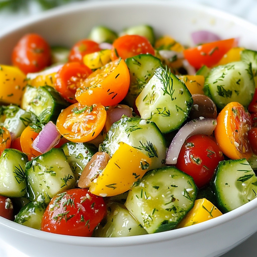 Creamy Mediterranean Cucumber Salad Fresh and Zesty Dish