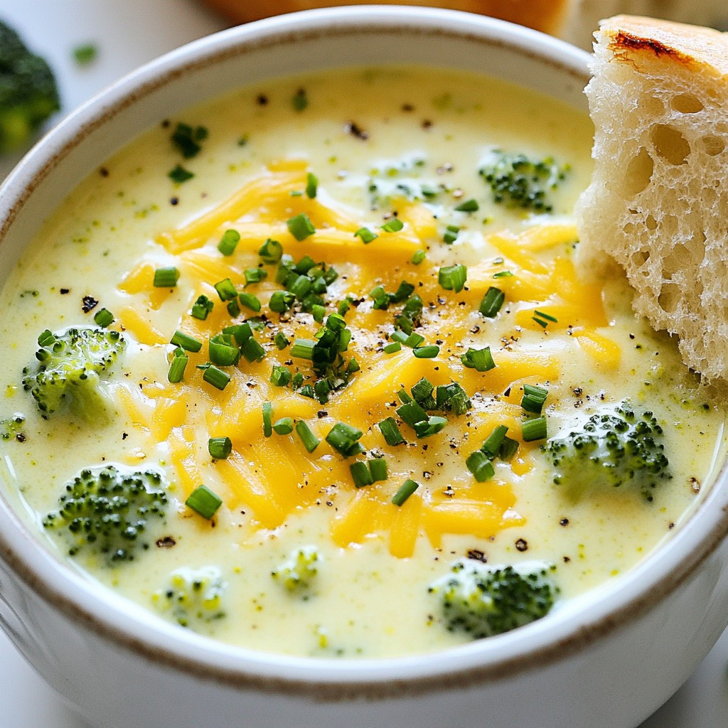 Easy Broccoli Cheddar Soup Creamy and Comforting Dish