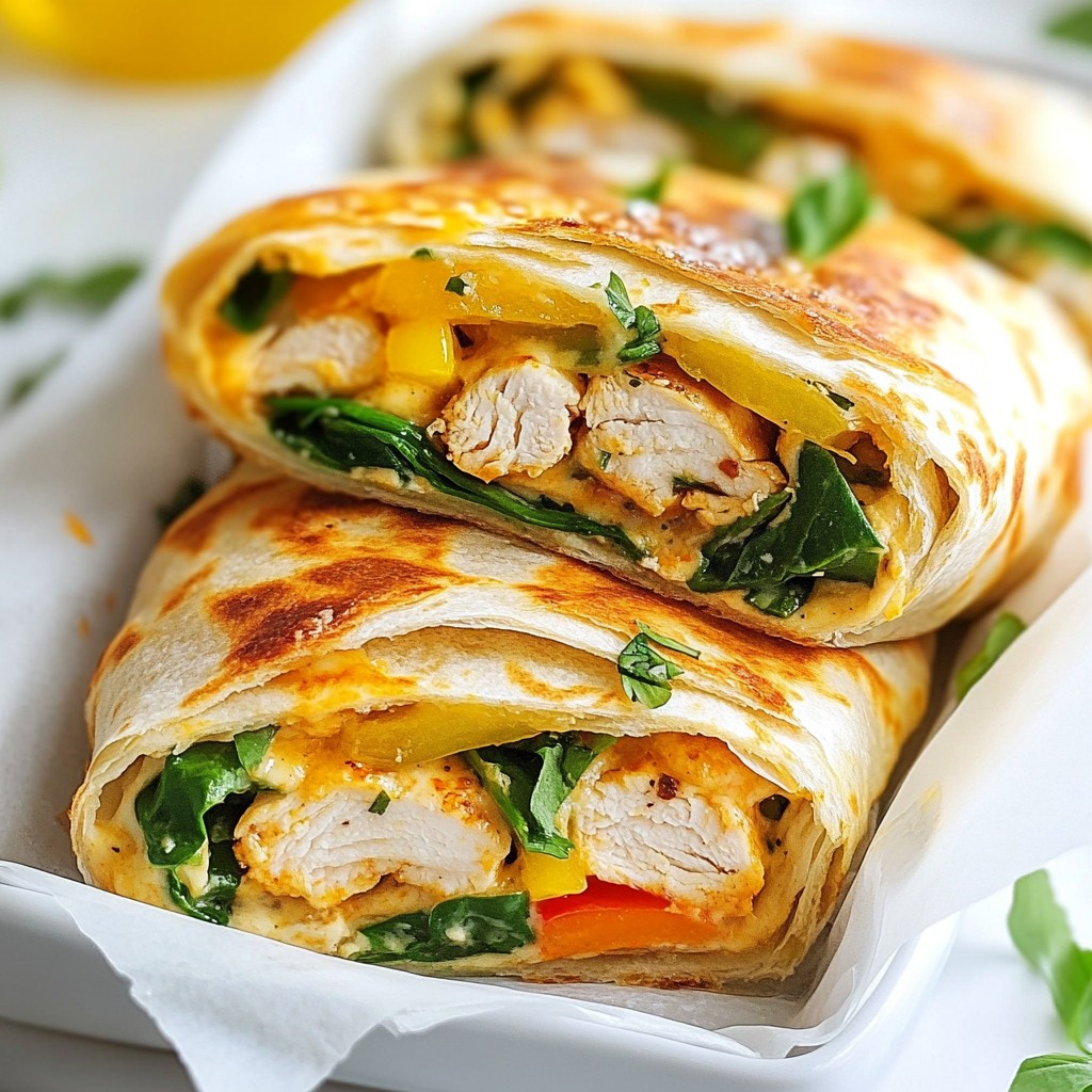 Cheesy Garlic Chicken Wraps Irresistible and Easy Recipe