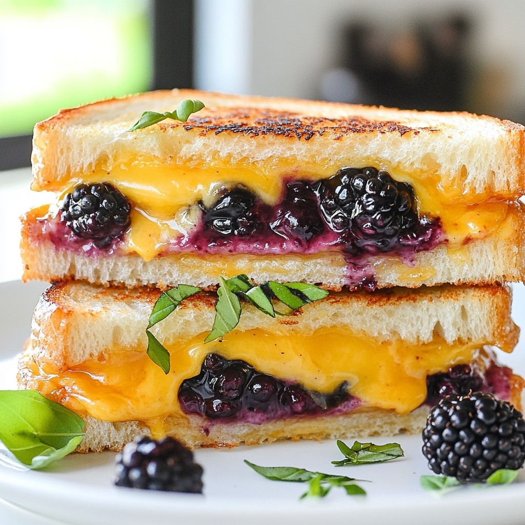 Balsamic Blackberry Grilled Cheese Delightful Treat