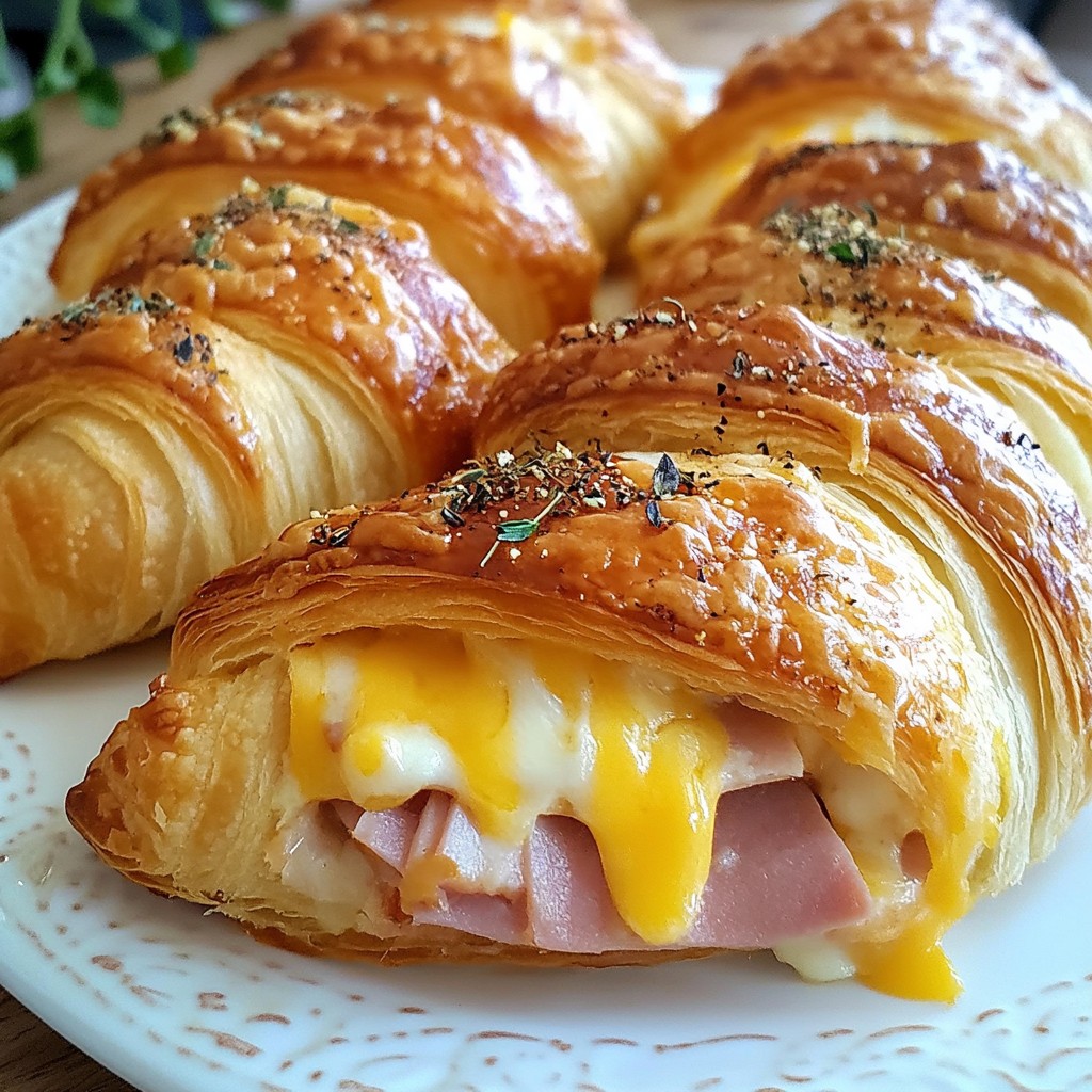 Ham and Cheese Baked Croissants Easy and Flavorful Snack