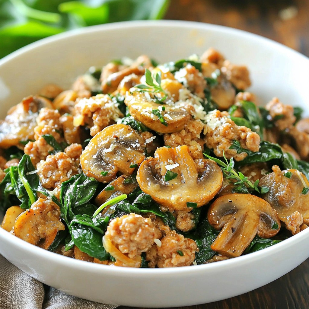 Turkey Spinach Mushroom Skillet Tasty and Healthy Meal