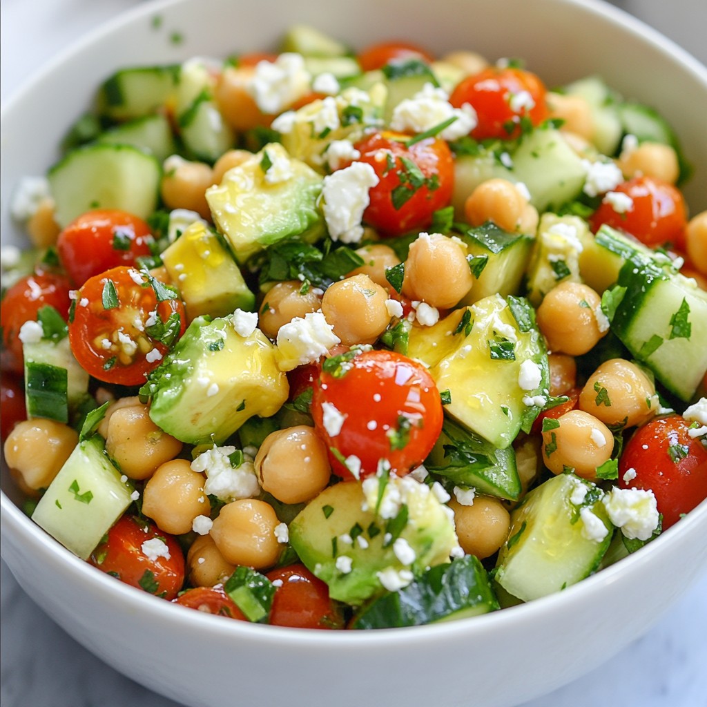 Chickpea Feta Avocado Salad Fresh and Flavorful Dish