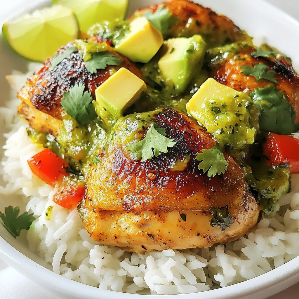 Peruvian Chicken and Rice with Green Sauce Delight